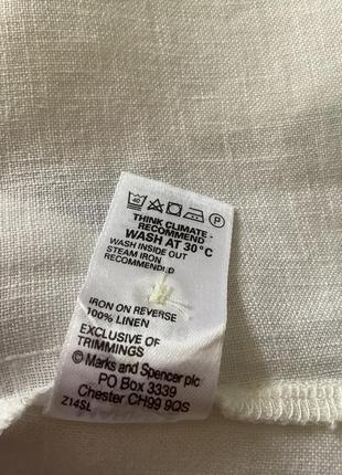 Белый топ блуза 100% лен с сеткой m&amp;s p. 46,447 фото