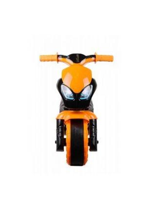 Каталка "мотоцикл технок" черно-оранжевый2 фото