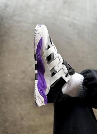 Чоловічі кросівки адідас нейтбол adidas niteball "white purple"7 фото