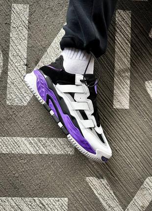 Чоловічі кросівки адідас нейтбол adidas niteball "white purple"3 фото