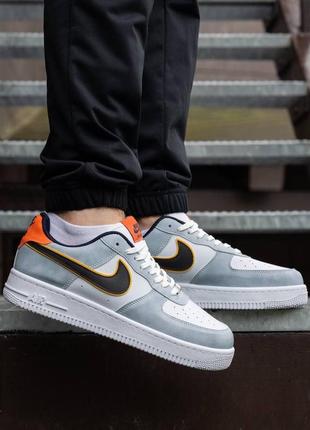 Nike air force white orange black1 фото