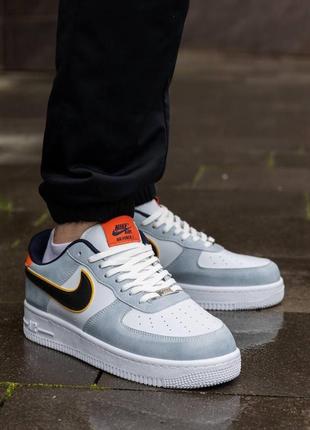 Nike air force white orange black2 фото