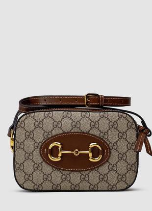 Gucci horsebit 1955 small shoulder bag brown2 фото