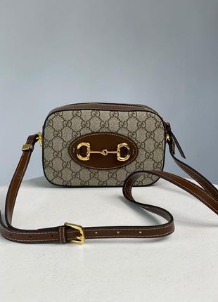 Gucci horsebit 1955 small shoulder bag brown6 фото