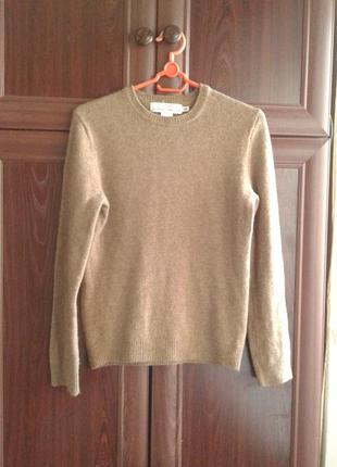 Коричневый шерстяной джемпер ,пуловер с круглым вырезом унисекс l.o.g.g. h&m нюанс