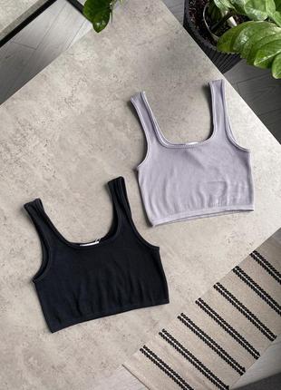 Базовий топ у рубчик у стилі zara3 фото