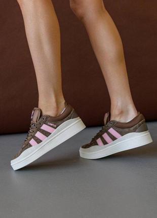 Adidas originals campus x bad bunny brown pink7 фото