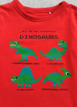Детский реглан лонгслив 12-18 мес кофточка динозавр футболка с длинным рукавом для мальчика2 фото