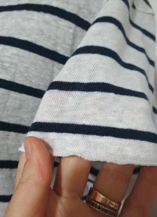 100% лён!!! фирменная льняная тельняшка оверсайз натуральный zara4 фото