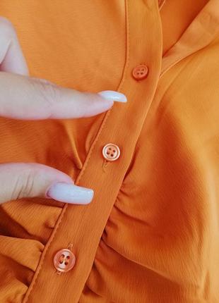 Платье женское оранжевое на пуговичках8 фото