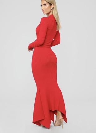 Роскошное красное макси платье fashionnova3 фото