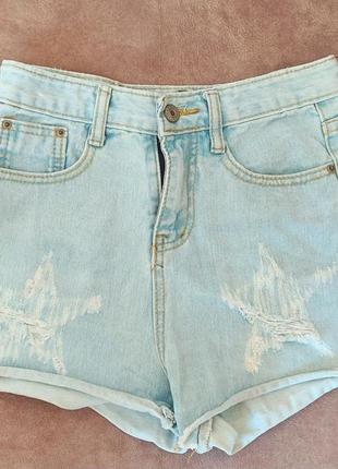 Стильные джинсовые шорты девочке 10-12 лет