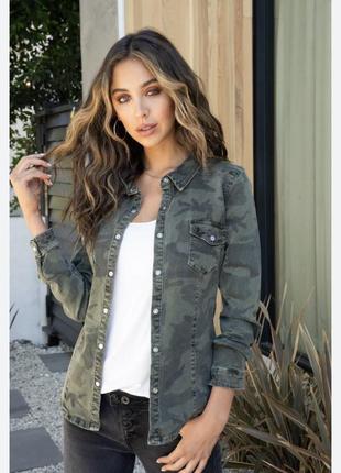 Джинсова рубашка джинсовка камуфляж жіноча