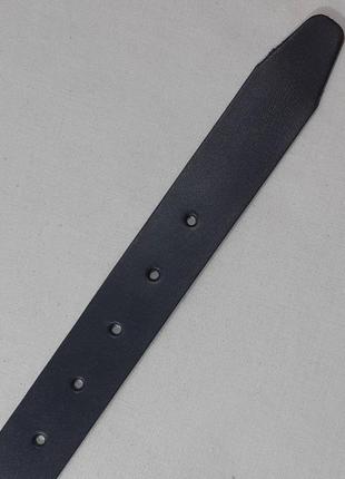 Ремень 02.071.067 (3,5 х 123 см) брючный кожаный чёрный с серой декоративной пряжкой3 фото