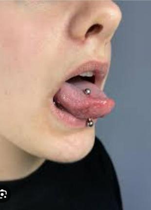 Сережка штанга для пирсинга языка💎