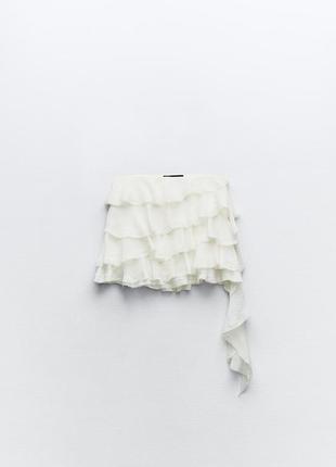 Трендовая мини-юбка с воланами от zara1 фото
