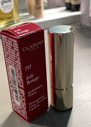 Clarins joli rouge , кларанс, стійка помада , сатинова, зволожуюча3 фото