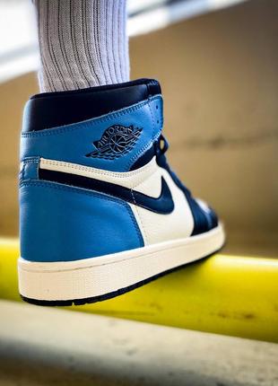 Чоловічі кросівки nike air jordan1 retro high og university blue7 фото