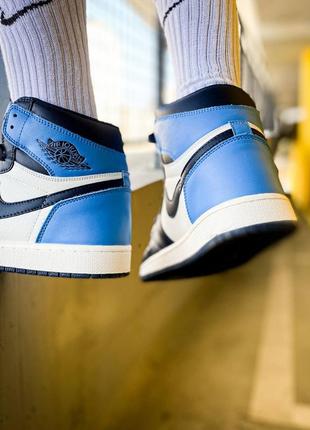 Чоловічі кросівки nike air jordan1 retro high og university blue9 фото