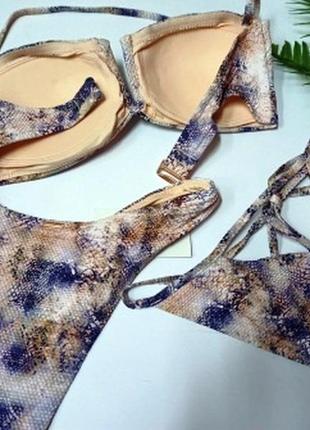 Купальник бандо змеїний принт victorias secret оригінал вікторія сікрет7 фото