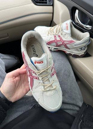 Asics gel kahana 8 light beige red   кросівки кросовки кроссовки7 фото