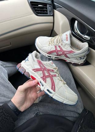 Asics gel kahana 8 light beige red   кросівки кросовки кроссовки10 фото