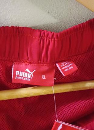 Шорты puma красные red пума сетчатые stripes весна лето zip карго6 фото