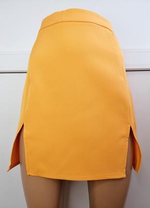 Юбка женская оранжевая мини3 фото