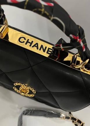 Жіноча сумка chanel bag black gold3 фото