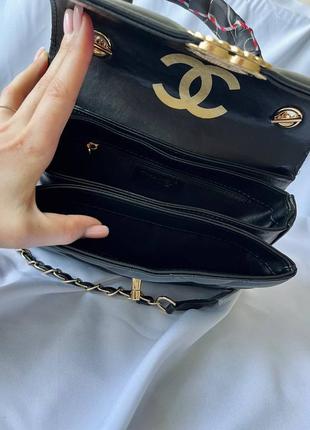 Жіноча сумка chanel bag black gold5 фото