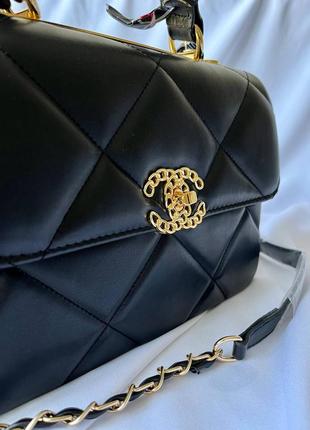 Жіноча сумка chanel bag black gold4 фото