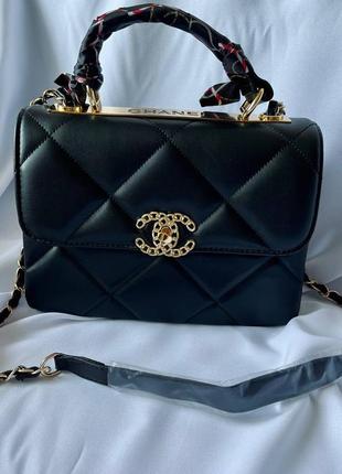 Женская сумка chanel bag black gold10 фото