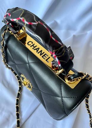 Жіноча сумка chanel bag black gold8 фото