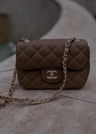 Жіноча сумка chanel 1,55 brown