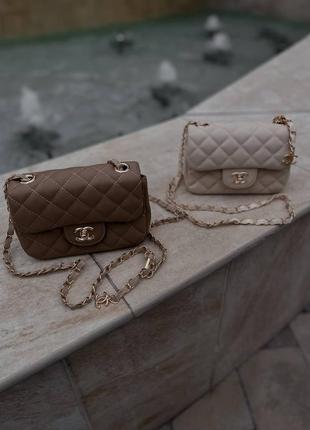 Жіноча сумка chanel 1,55 brown6 фото