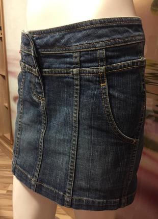 Fcuk jeans xs-s спідниця джинсова