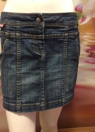 Fcuk jeans xs-s юбка джинсовая2 фото