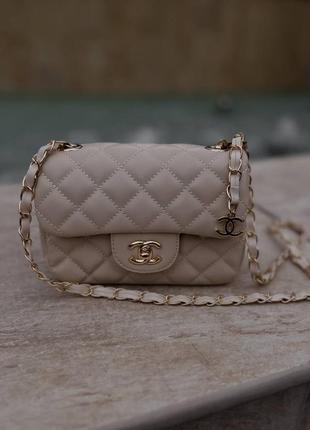 Жіноча сумка chanel 1,55 beige7 фото