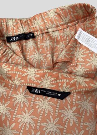 Атласний сатиновий шовковий костюм в піжамном стилі zara сорочка рубашка брюки штани8 фото