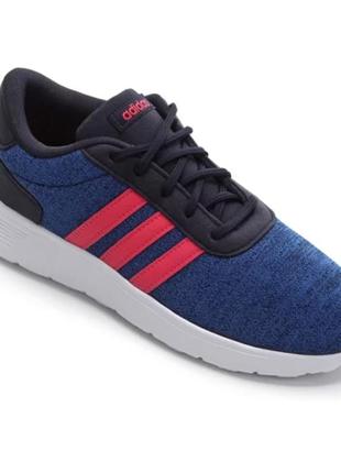 Оригинальные очень легкие кросовки adidas neo lite racer 'blue pink white'  322 фото