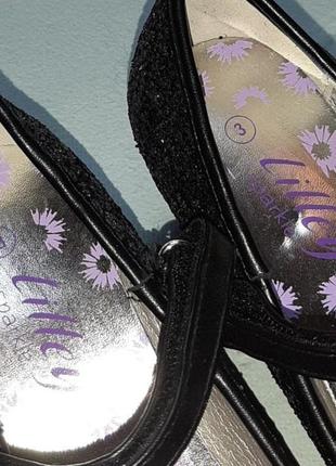 🎁1+1=3 новые черные блестящие туфли с бантиком lilley на девочку, размер 367 фото