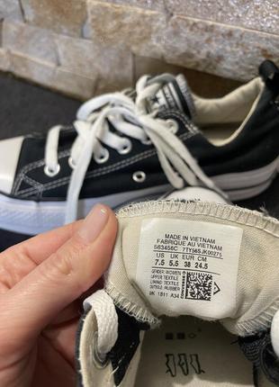 Кеди чорні жіночі  на підвищеній підошві converse оригінал6 фото