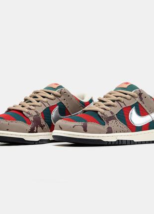 Мужские кроссовки найк сб данк лоу / nike sb dunk low freddy krueger6 фото