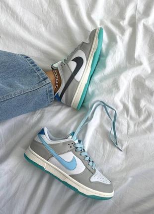 Кожаные женские кроссовки sb dunk 520 blue grey в стиле nike8 фото