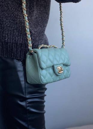 Женская сумка chanel mini mint6 фото