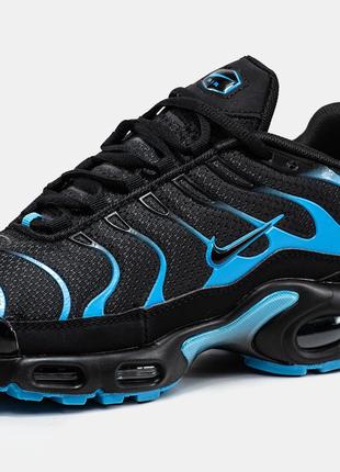 Чоловічі кросівки найк аір макс тн чорні з голубим / nike air max tn8 фото