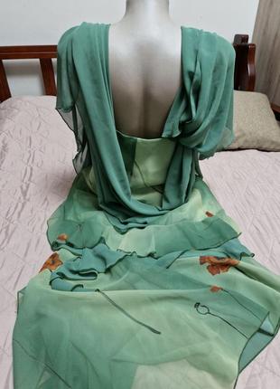 Плаття на бретелях із шаллю нижче колін  44-46 р couture mon amour2 фото