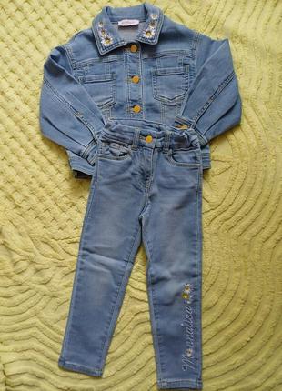 Костюм, набор джинсовый monnalisa твити 4 года, люкс бренд8 фото