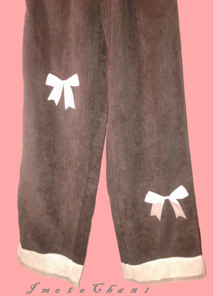 Японські штани вельветові лоліта з бантиками калалій аніме kawaii7 фото