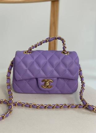 Жіноча сумка chanel mini violet1 фото